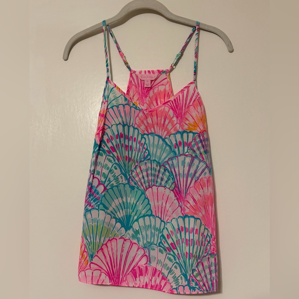 Lilly Pulitzer Oh Shello Dusk Racerback Silk Tank Top XS